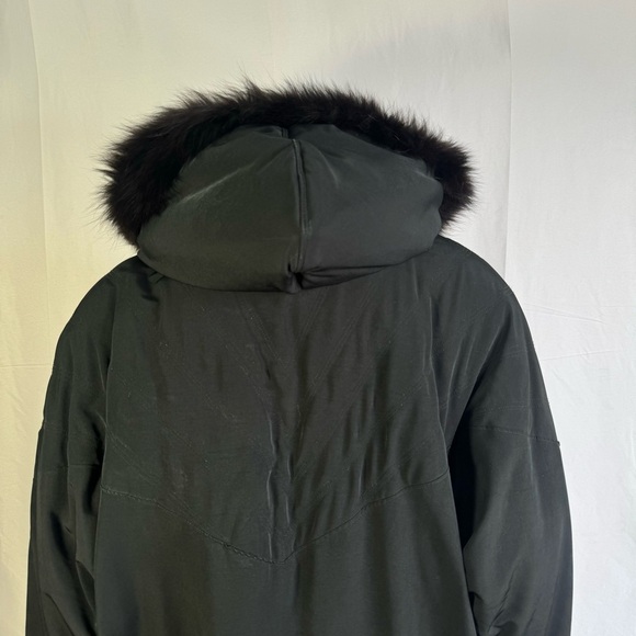 NUAGE BLACK PARKA COAT OVERSIZED JACKET FAUX FUR VINTAGE COAT XS - Picture 12 of 14